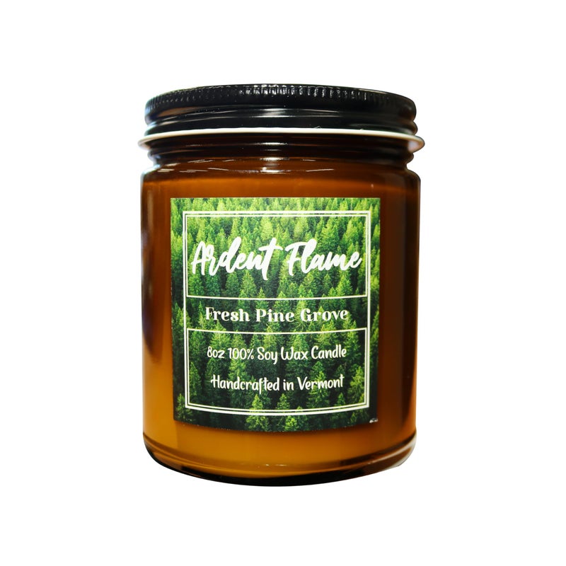 Ardent Flame Candles Fresh Pine Grove 100 Natural Soy Wax Candle for Home Decor Highly Scented Premium Fragrance Handmade in Vermont USA 8 oz Long Lasting Gift for Women and Men